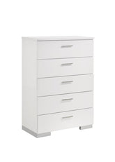 Coaster Felicity 5-drawer Chest Glossy White Model 203505